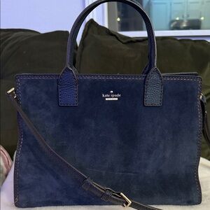 KATE SPADE SUEDE AND LEATHER CROSSBODY PURSE